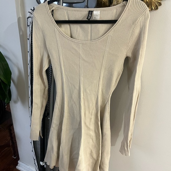 Divided Cream Ribbed Long Sleeve Top - Picture 4 of 4